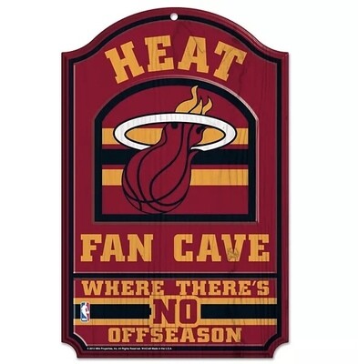 Miami Heat 11"x 17" Wooden Fan Cave Sign
