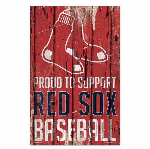 Boston Red Sox Proud To Support 11"x 17" Wooden Sign