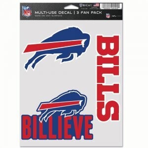 Buffalo Bills 3 Fan Pack 3.5" Multi Use Color Decals