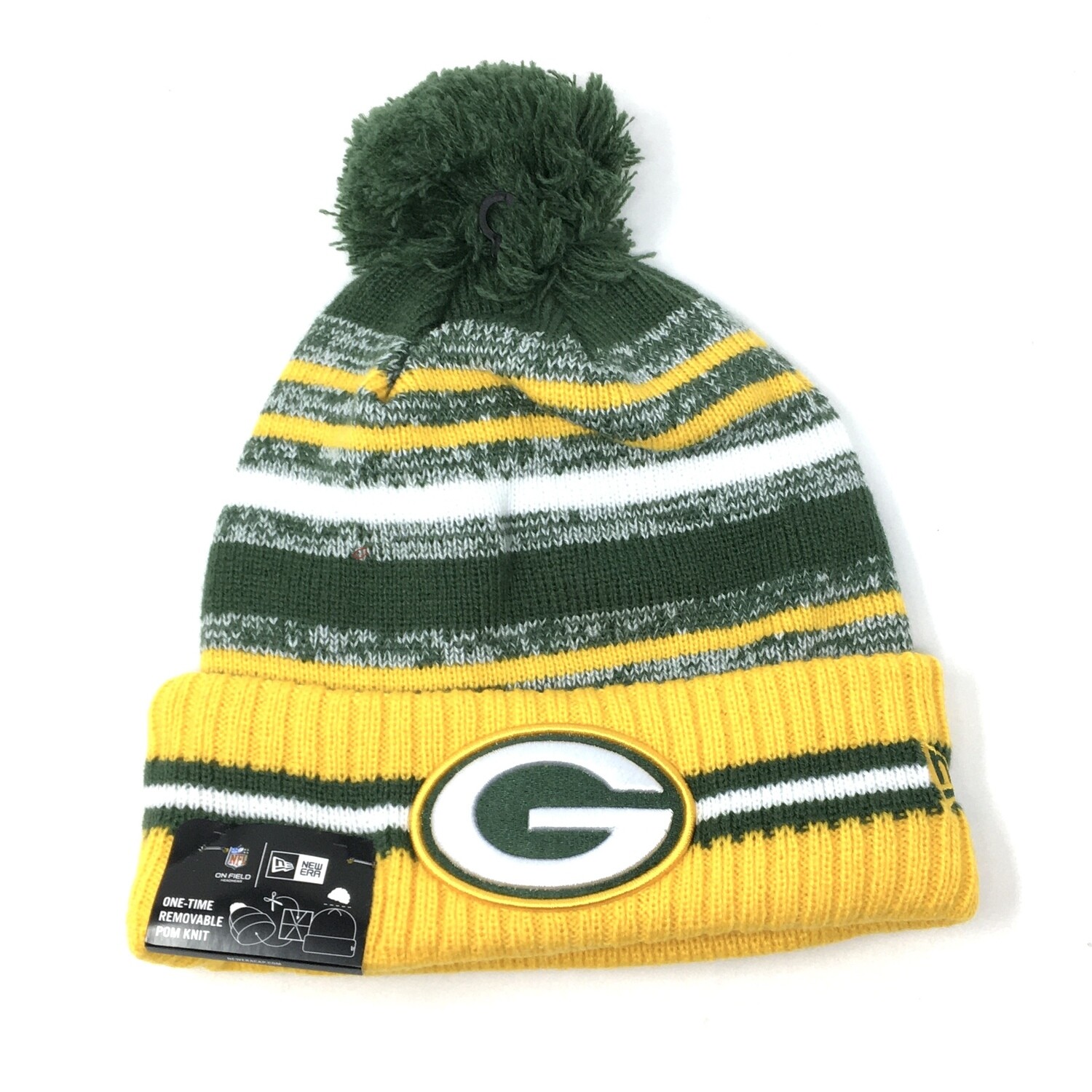 Green Bay Packers Men's New Era Sport Cuffed Pom Knit Hat