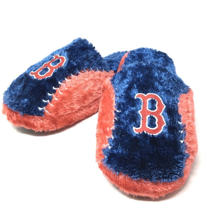 Boston Red Sox Men's Plush Forever Slippers Boston Red Sox Men's Plush Forever Slippers
