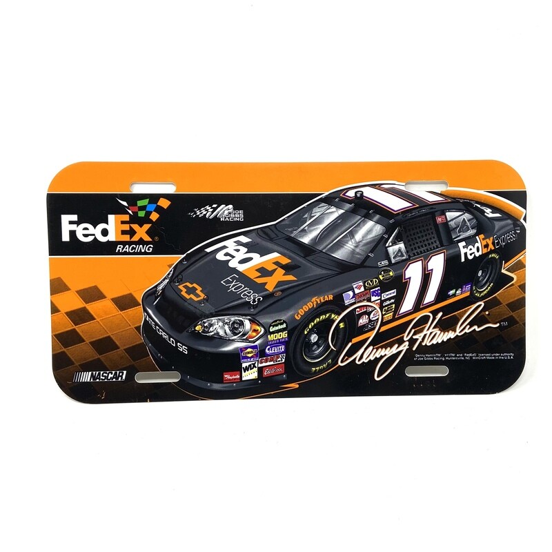 Denny Hamlin FedEx Plastic License Plate Denny Hamlin FedEx Plastic License Plate