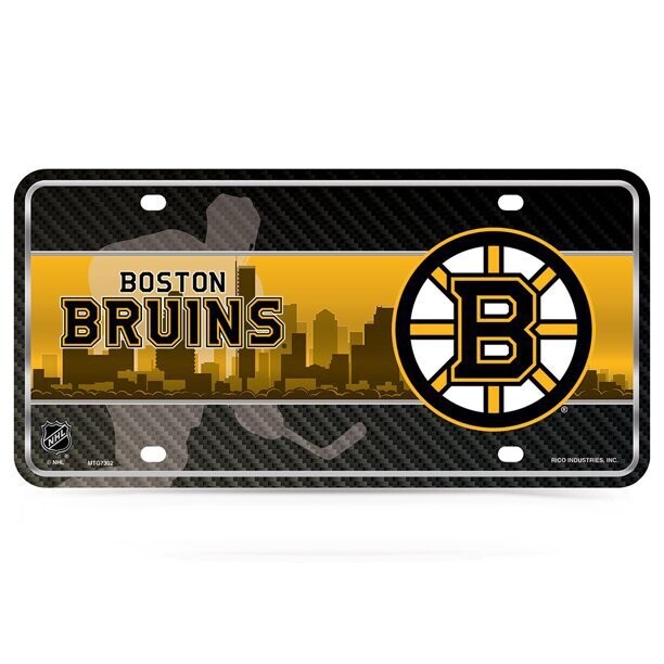 Boston Bruins Skyline Lightweight Metal License Plate