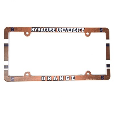 Syracuse Orange Striped Plastic License Plate Frame