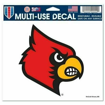 Louisville Cardinals 4.5" x 5.75" Multi-Use Decal
