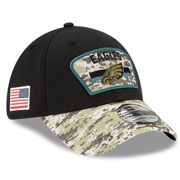 Philadelphia Eagles Men's New Era 39Thirty NFL Salute to Service Sideline Flex Fit Hat