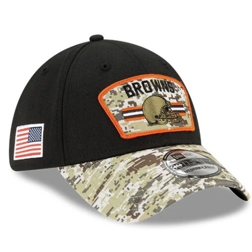 Cleveland Browns Men's New Era 39Thirty NFL Salute to Service Sideline Flex Fit Hat