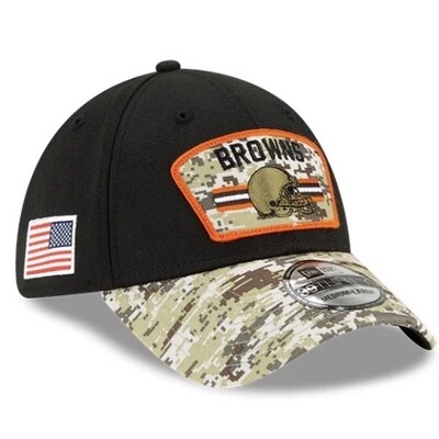 Cleveland Browns Men's New Era 39Thirty NFL Salute to Service Sideline Flex Fit Hat