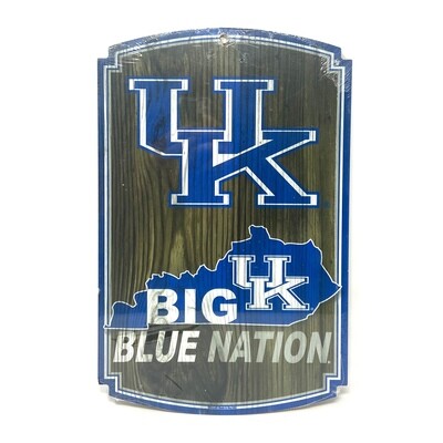 Kentucky Wildcats Big Blue Nation 11"x 17" Wooden Fan Cave Sign
