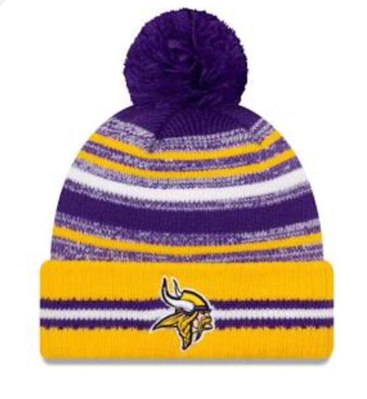 Minnesota Vikings Men's New Era Sport Cuffed Pom Knit Hat