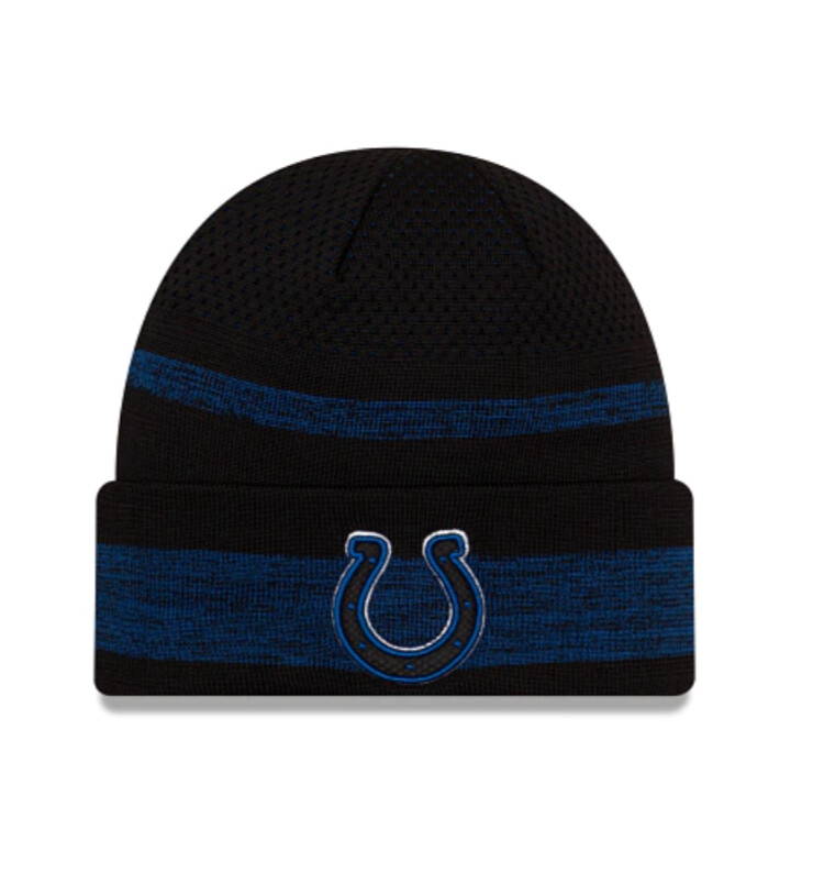 Indianapolis Colts Men's New Era Black 2021 NFL Sideline Tech Cuffed Knit  Hat