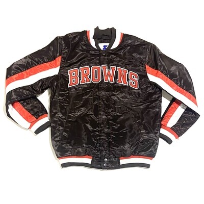 Cleveland Browns Men’s Ace Varsity Starter Name & Logo Satin Full-Snap Jacket