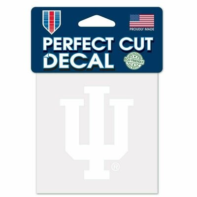 Indiana Hoosiers White 4" x 4" Perfect Cut Color Decal
