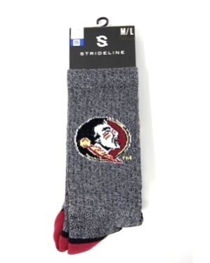 Florida State Seminoles Men’s Gray Strideline Socks