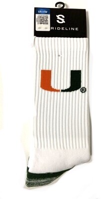 Miami Hurricanes Men’s White Strideline Socks
