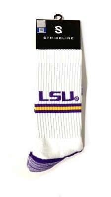 LSU Tigers Men’s White Strideline Socks
