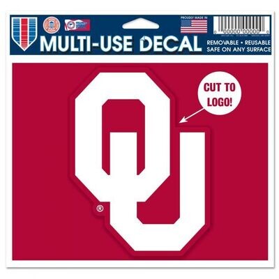 Oklahoma Sooners 4.5 Oklahoma Sooners 4.5" x 5.75" Multi-Use Decal Cut to Logo