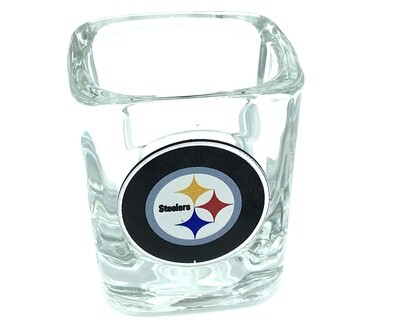 Pittsburgh Steelers 2 Ounce Square Collector Shot Glass Clear