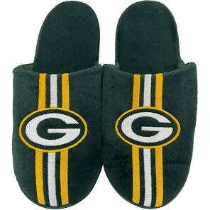 Green Bay Packers Men's Striped Slippers Green Bay Packers Men's Striped Slippers