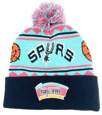 San Antonio Spurs Men's Mitchell & Ness Cuffed Pom Knit Hat
