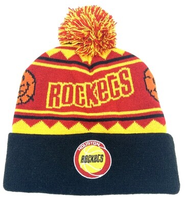 Houston Rockets Men's Mitchell & Ness Cuffed Pom Knit Hat