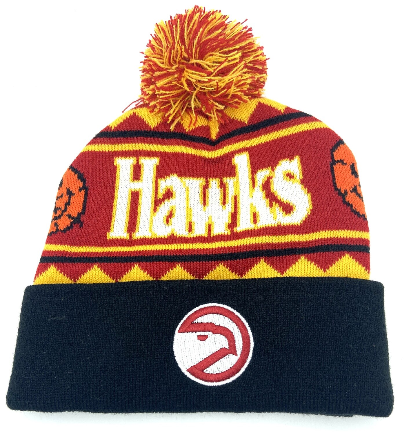 Atlanta Hawks Men's Mitchell & Ness Cuffed Pom Knit Hat
