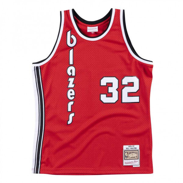 Portland Trail Blazers Bill Walton 1976-77 Red Mitchell & Ness Men's Swingman Jersey