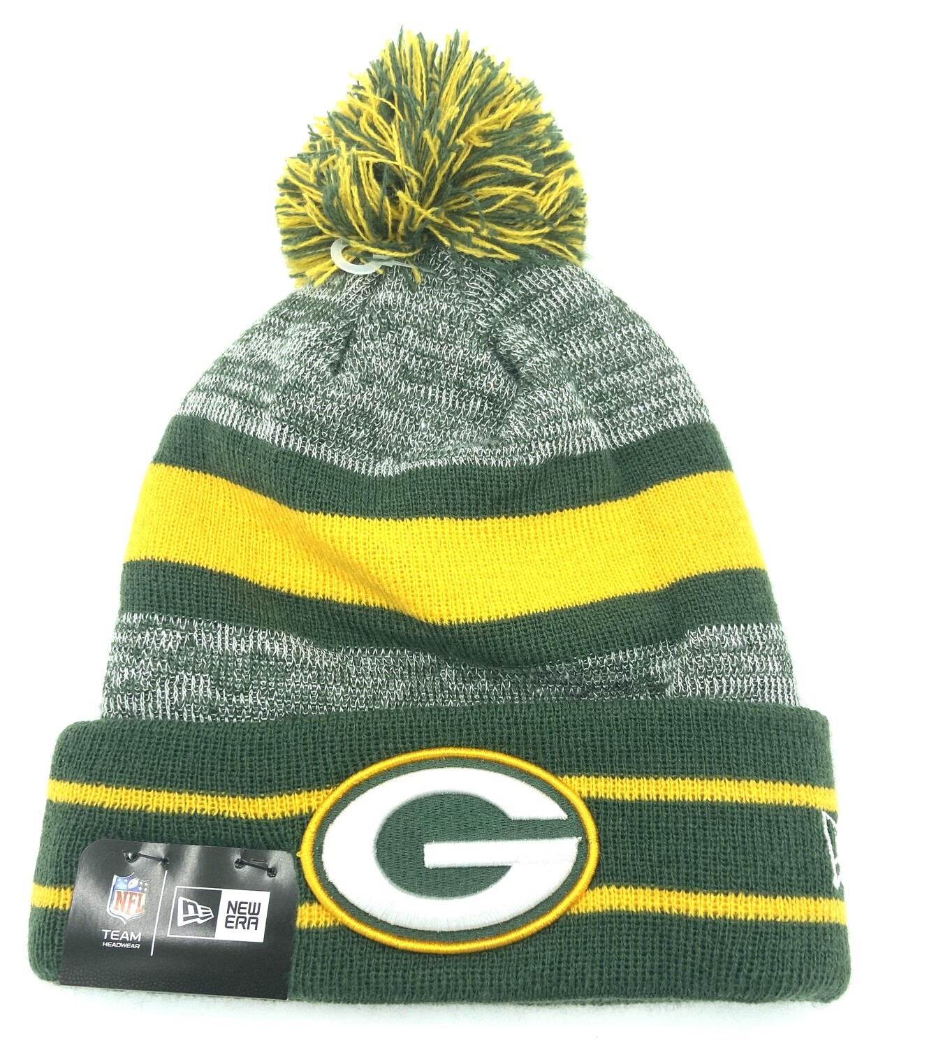 Green Bay Packers Men's New Era Cuffed Pom Knit Hat