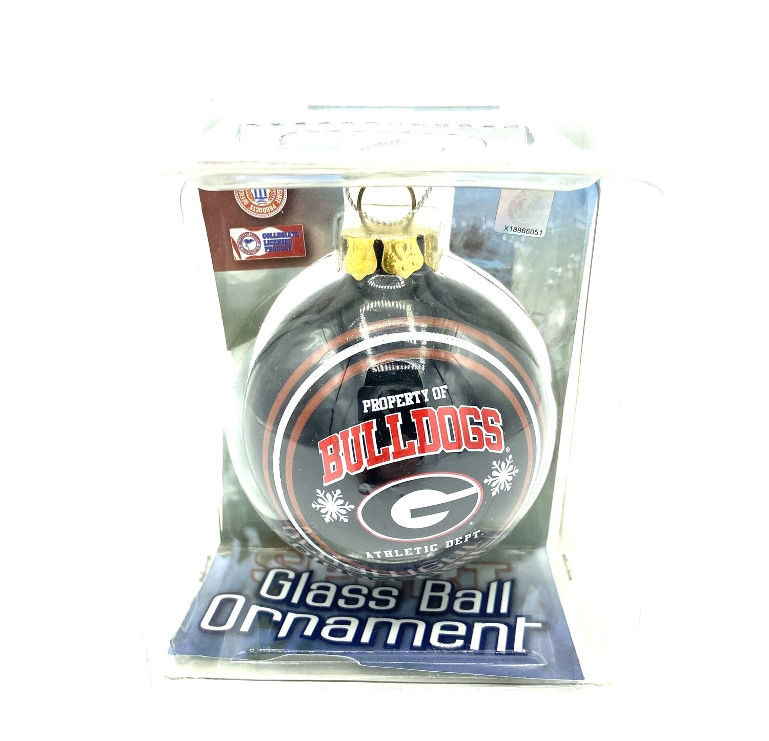 Georgia Bulldogs Glass Ball Christmas Ornament