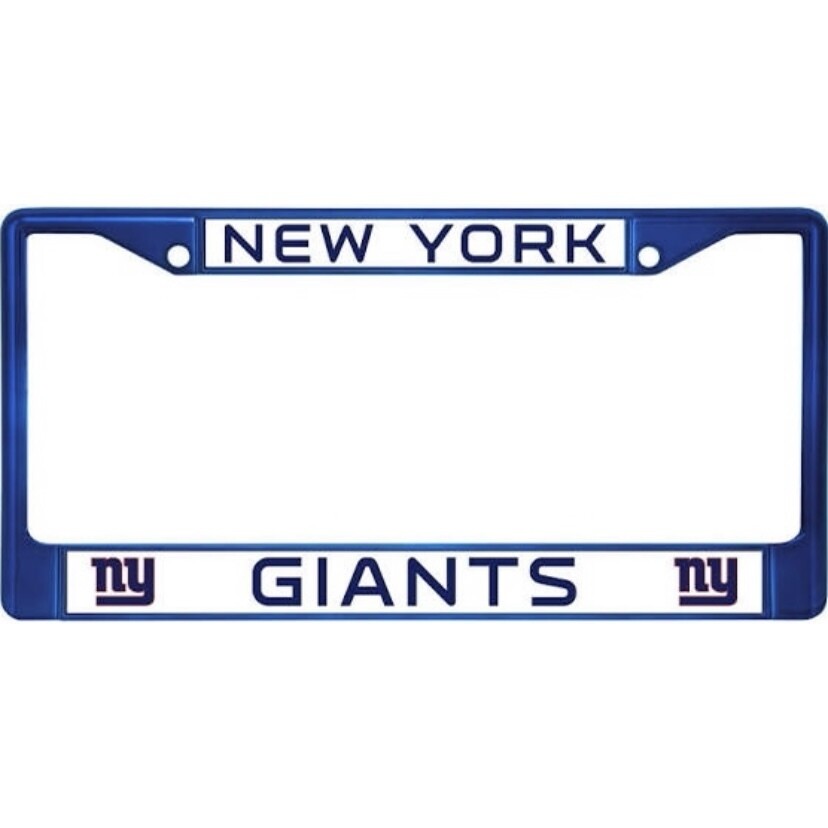 New York Giants Blue Chrome Metal License Plate Frame