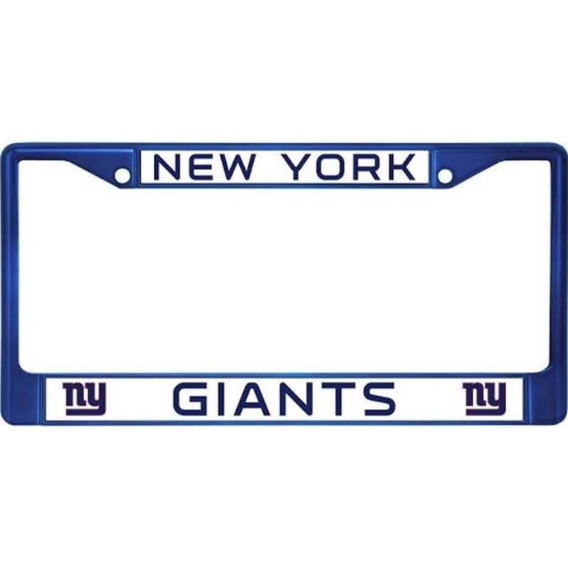New York Giants Blue Chrome Metal License Plate Frame