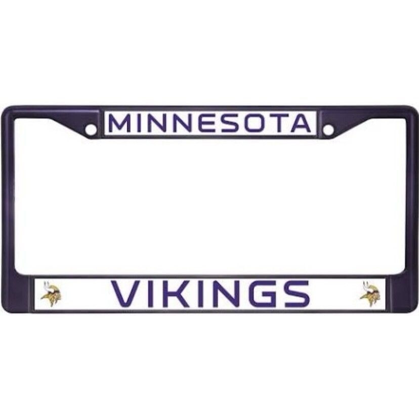 Minnesota Vikings Purple Chrome Metal License Plate Frame