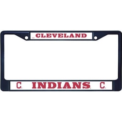 Cleveland Indians Navy Blue Chrome Metal License Plate Frame