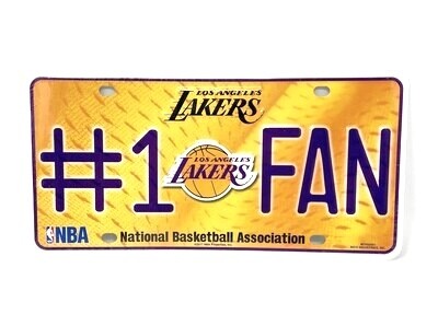 Los Angeles Lakers #1 Fan Lightweight Metal License Plate