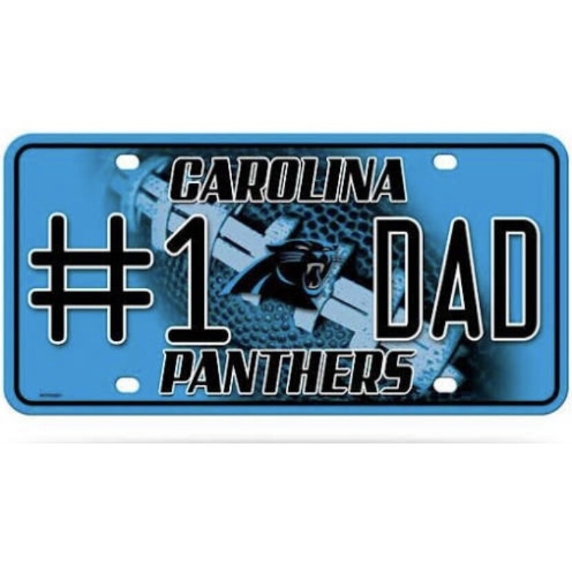 Carolina Panthers #1 Dad Lightweight Metal License Plate