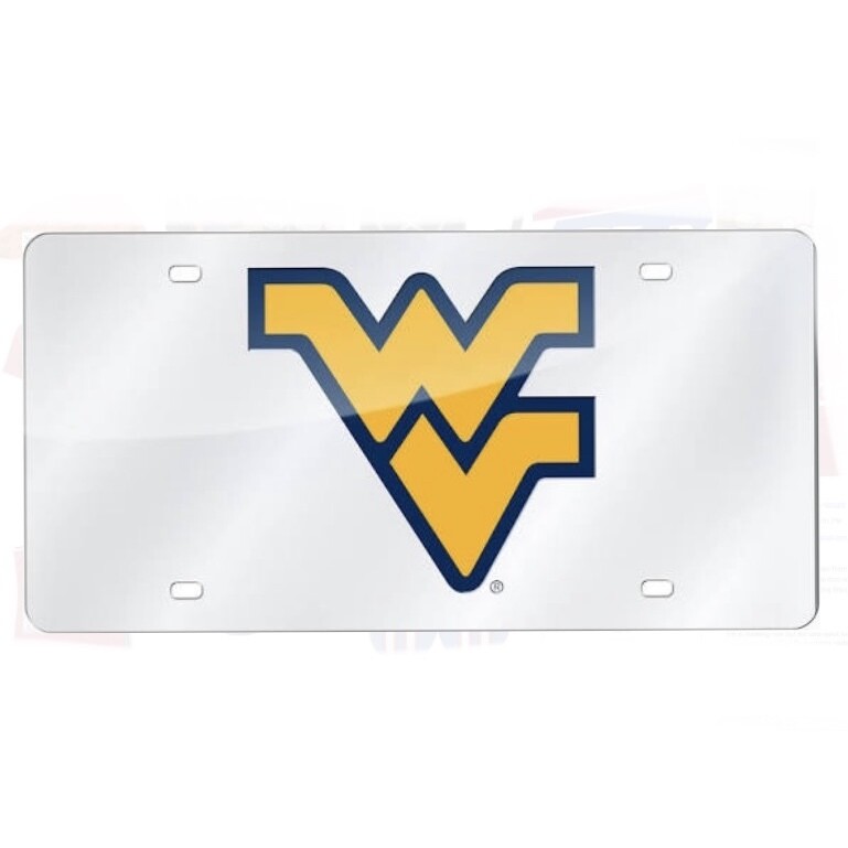 West Virginia Mountaineers Laser Tag Silver License Plate