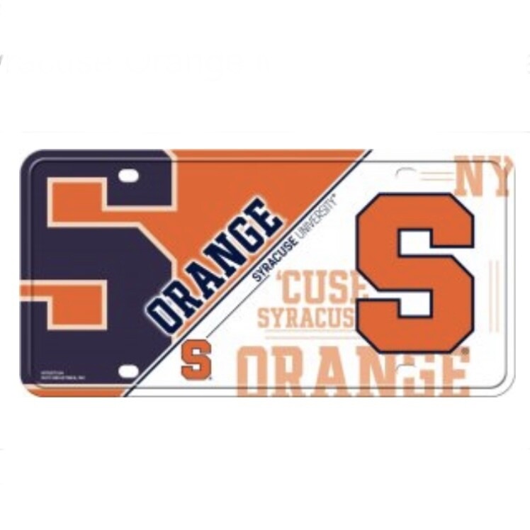 Syracuse Orange Lightweight Metal License Plate