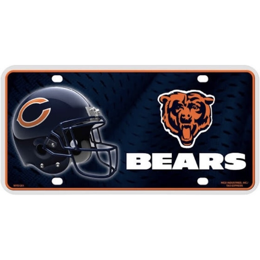 Chicago Bears Lightweight Metal License Plate