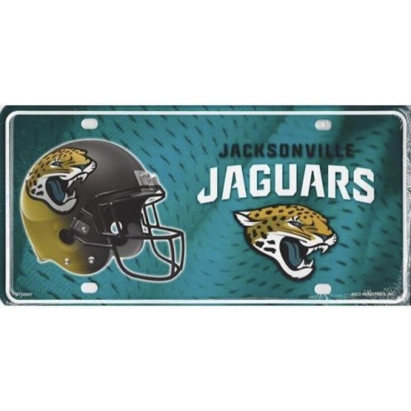 Jacksonville Jaguars Lightweight Metal License Plate