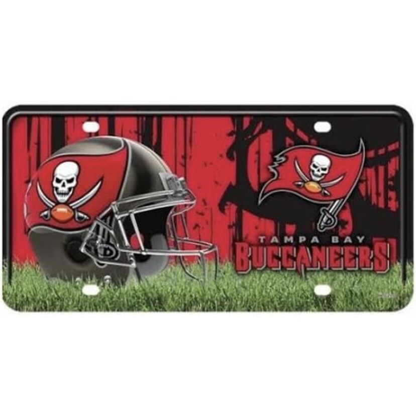 Tampa Bay Buccaneers Helmet Lightweight Metal License Plate