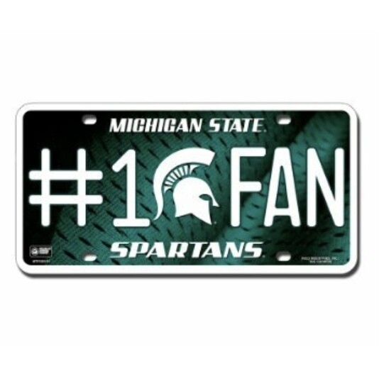 Michigan State Spartans #1 Fan Lightweight Metal License Plate