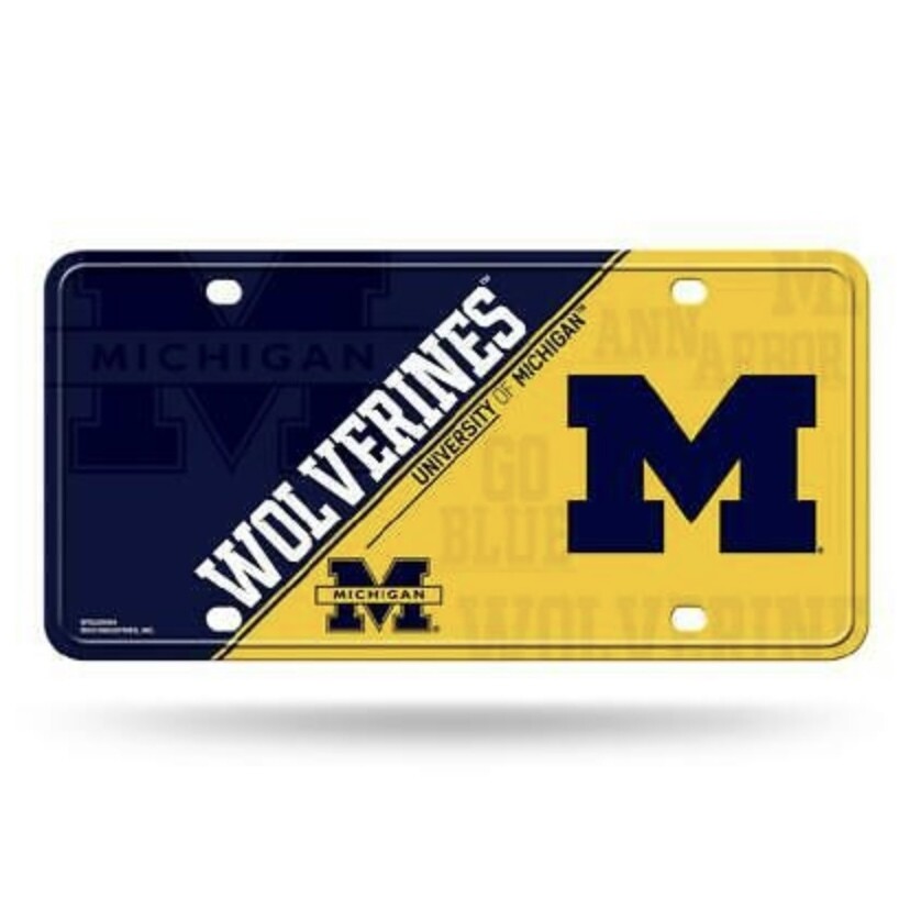 Michigan Wolverines Lightweight Metal License Plate