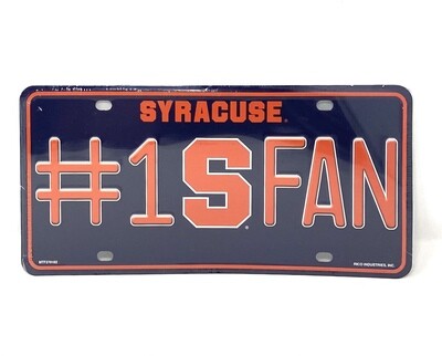 Syracuse Orange #1 Fan Lightweight Metal License Plate