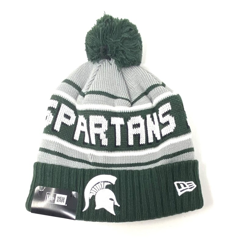 Michigan State Spartans Men's New Era Cheer Cuffed Pom Knit Hat