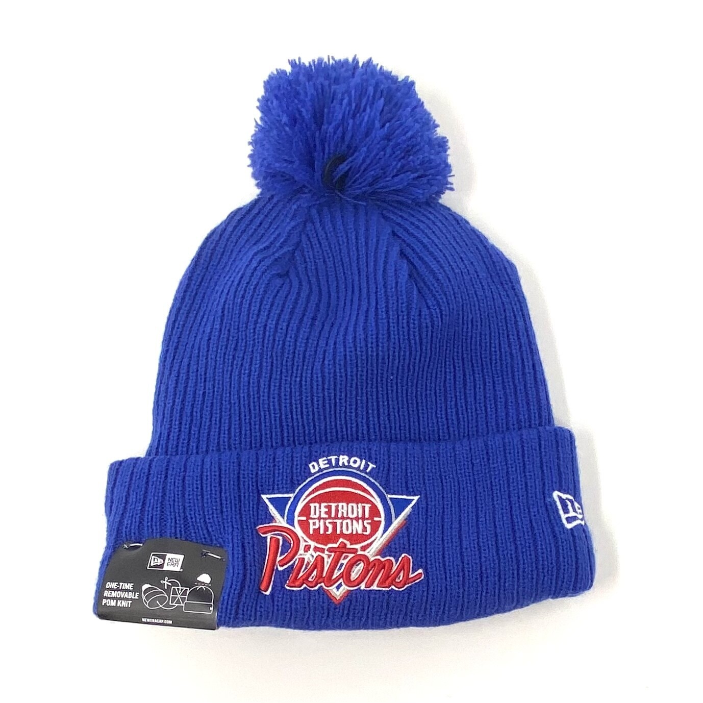 Detroit Pistons Men’s New Era Tip Off Cuffed Pom Knit Hat