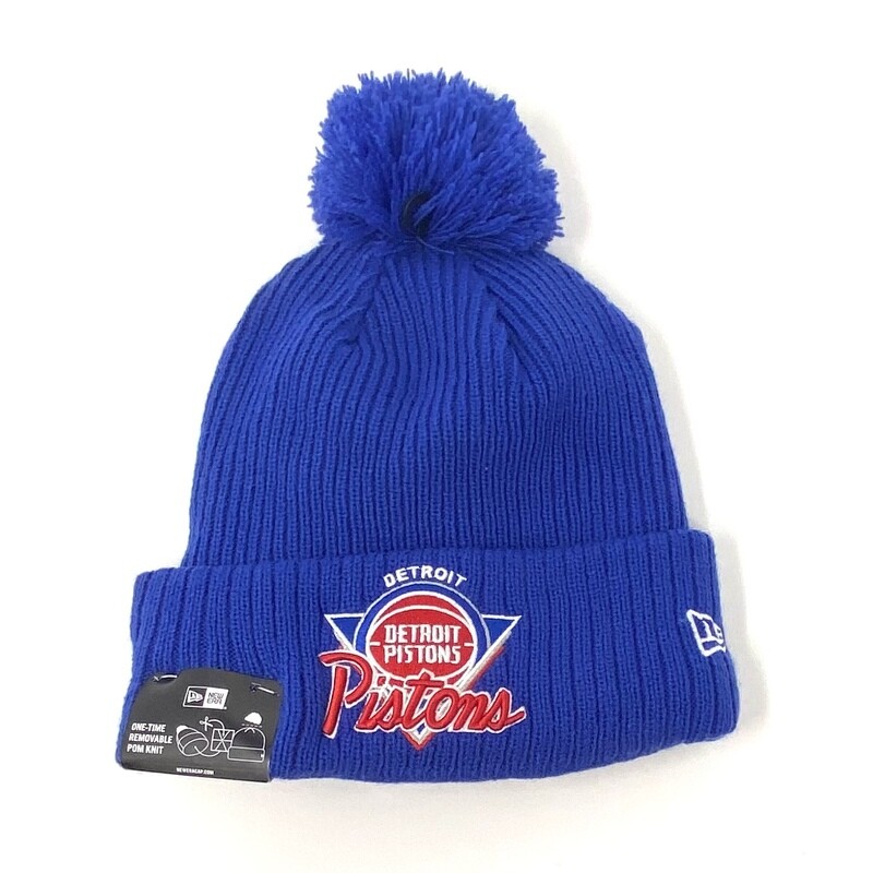 Detroit Pistons Men’s New Era Tip Off Cuffed Pom Knit Hat