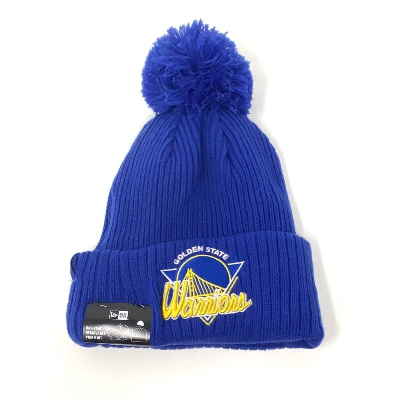 Golden State Warriors Men’s New Era Tip Off Cuffed Pom Knit Hat