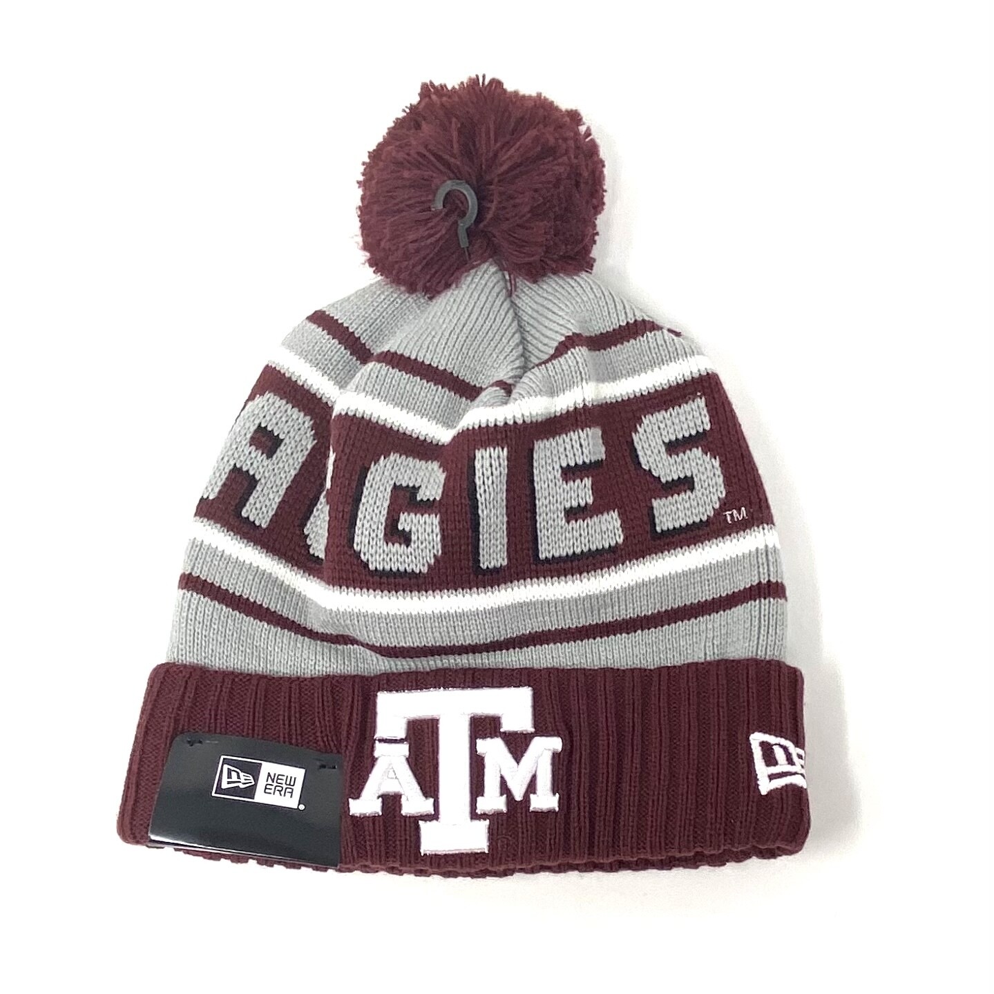 Texas A&M Aggies Men's New Era Cheer Cuffed Pom Knit Hat