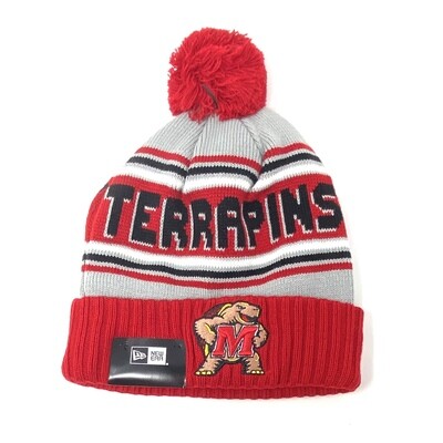 Maryland Terrapins Men's New Era Cheer Cuffed Pom Knit Hat