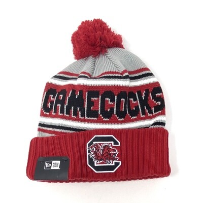 South Carolina Gamecocks Men's New Era Cheer Cuffed Pom Knit Hat
